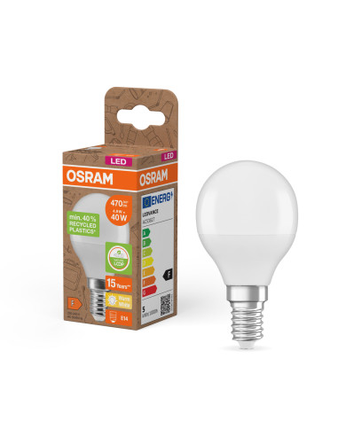 ŻARÓWKA LED STAR PCR CLP40 FR 4,9W 2700K ciepła biała E27 470LM RECYCLED PLASTIC 