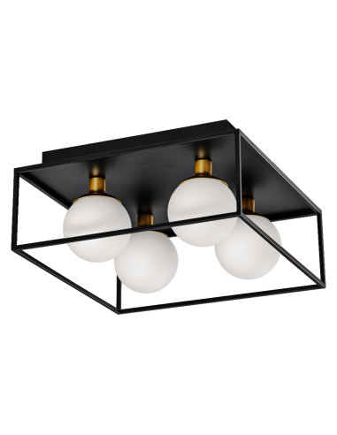 OPRAWA DECOR SQUARE 350X350MM 4XG9 IP44 METAL SZKŁO CZARNA 