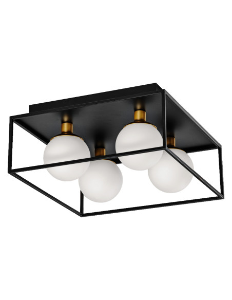 OPRAWA DECOR SQUARE 350X350MM 4XG9 IP44 METAL SZKŁO CZARNA 