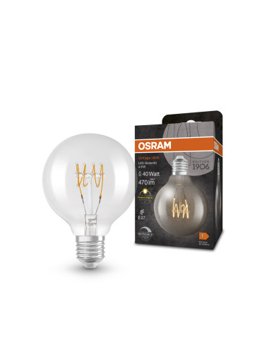 ŻARÓWKA LED 1906 VINTAGE LED GLOBE80 DIM CLEAR40 4,8W/827 FIL 470LM E27 