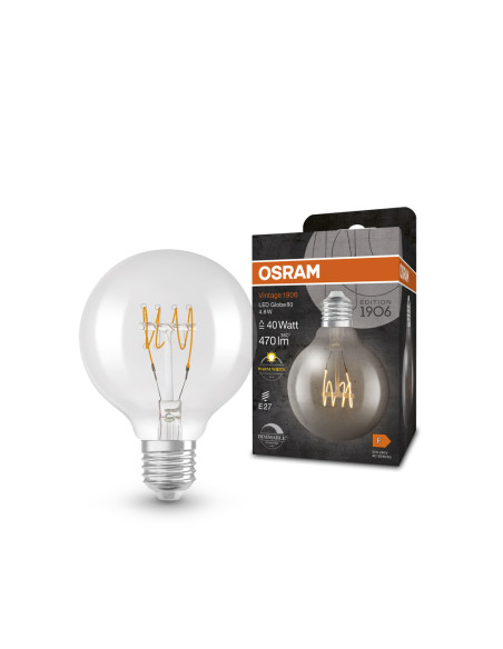ŻARÓWKA LED 1906 VINTAGE LED GLOBE80 DIM CLEAR40 4,8W/827 FIL 470LM E27 