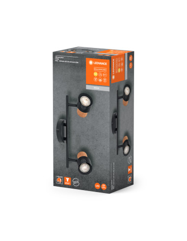 OPRAWA SUFITOWA LED DECOR SPOT CORK DIM 2X3.4W 2700K ciepła biała GU10 BK 