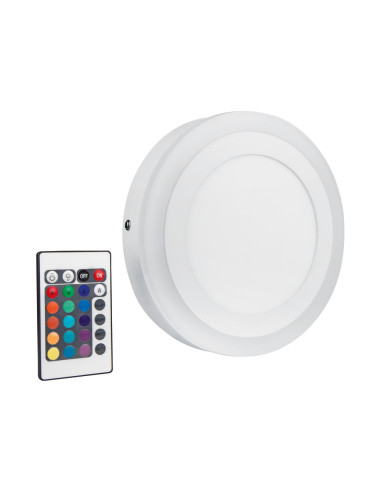 Panel LED COLOR + WHITE ROUND 200MM 18W 650LM RC 