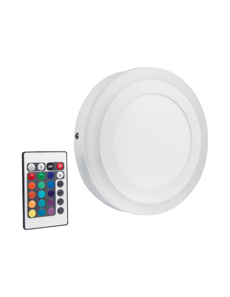 Panel LED COLOR + WHITE ROUND 200MM 18W 650LM RC 