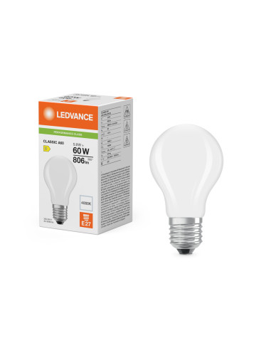 ŻARÓWKA LED P CLA60 5,9W 4000K neutralna biała  E27 FIL FR 806LM 