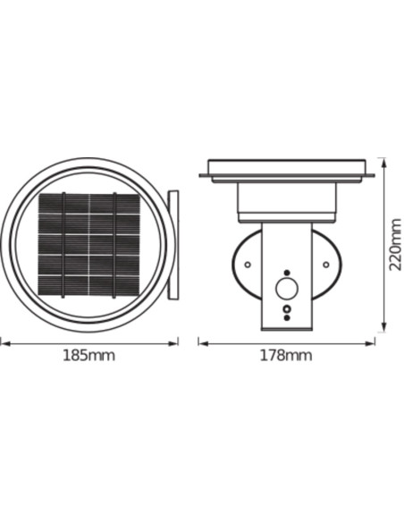 KINKIET ZEWNĘTRZNY SOLAR ENDURA STYLE 2CIRCLE WALL SENSOR 6W 3000K ciepła biała 400LM BLACK 