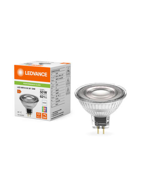 ŻARÓWKA LED P SPOT MR16 GL 50 36° DIM 6,8W 4000K neutralna biała CRI90 GU5.3 12V 621LM  
