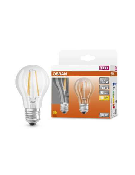 ŻARÓWKA LED 2-PAK LED STAR RF CLA60 6,5W 2700K ciepła biała  806LM FIL E27 