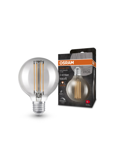 ŻARÓWKA LED 1906 VINTAGE LED GLOBE80 DIM SMOKE42 11W/818 SFIL 500LM E27 