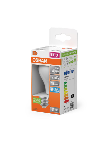 ŻARÓWKA LED STAR CLA40 FR 4,9W 6500K zimna biała E27 470LM PLASTIC 