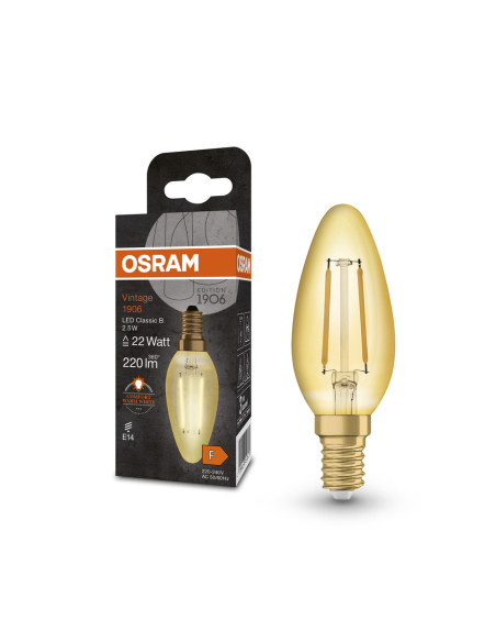ŻARÓWKA LED 1906 VINTAGE LED CLB22 2.5W 2400K GOLD E14 220LM 