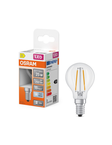 ŻARÓWKA LED STAR RF CLP25 1,8W 4000K neutralna biała E14 FIL 250LM 
