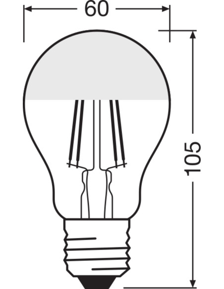 ŻARÓWKA LED SUPERSTAR RF CLA50 DIM MIRROR SILVER 6,5W 2700K ciepła biała E27 FIL 650LM 