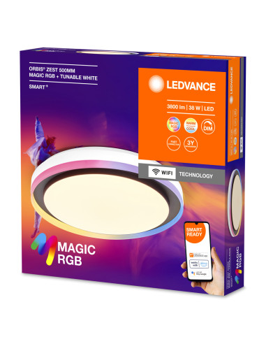 OPRAWA SMART WIFI ORBIS MAGIG ZEST 500MM 38W 1050LM RGB TW BK PLAFON 
