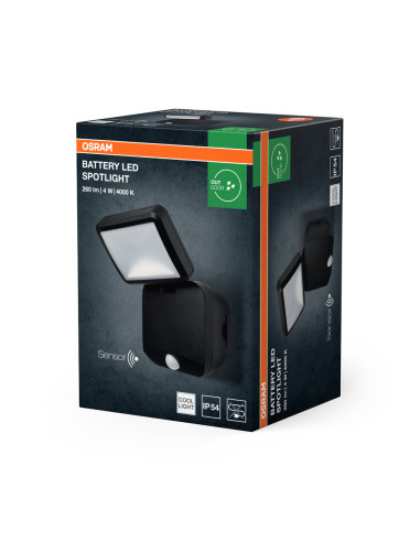 NAŚWIETLACZ BATTERY LED SPOTLIGHT SINGLE 4W 4000K BLACK 