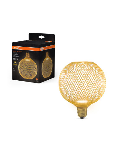 ŻARÓWKA LED 1906 VINTAGE DECOR FLAT GLOBE125 METAL GOLD 3.5W 2700K ciepła biała E27 