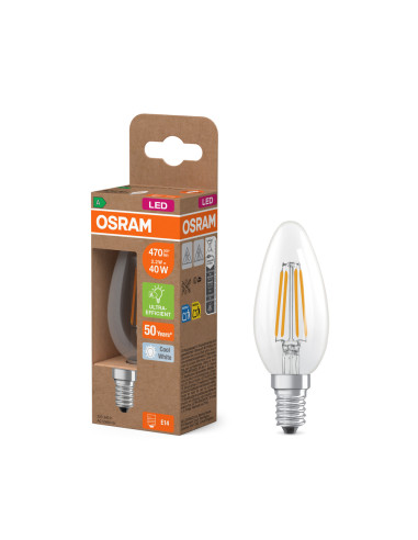 ŻARÓWKA LED ENERGY CLASS CLB40 2,2W 4000K neutralna biała E14 470LM FIL EE  KLASA A 