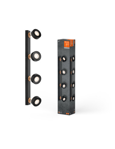 OPRAWA SUFITOWA LED DECOR SPOT PLUTO 4X4.8W 3000K ciepła biała BK 