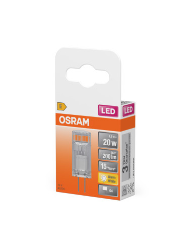 ŻARÓWKA LED PIN20 CL 1,5W 2700K ciepła biała 320° 200LM 12V G4 
