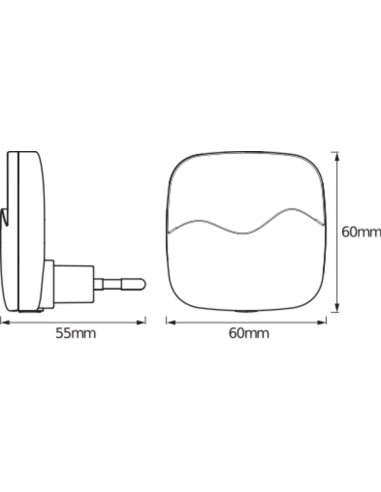 PRZENOŚNA LAMPKA NOCNA LED LUNETTA WAVE WHITE 0,5W Z CZUJNIKIEM 