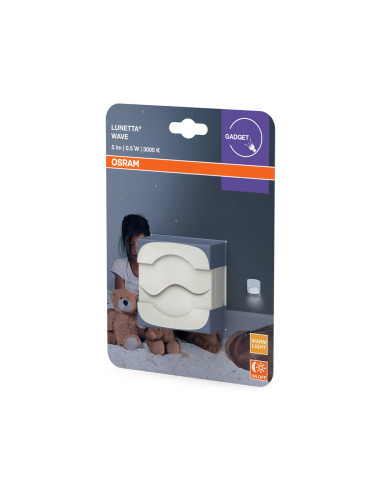 PRZENOŚNA LAMPKA NOCNA LED LUNETTA WAVE WHITE 0,5W Z CZUJNIKIEM 