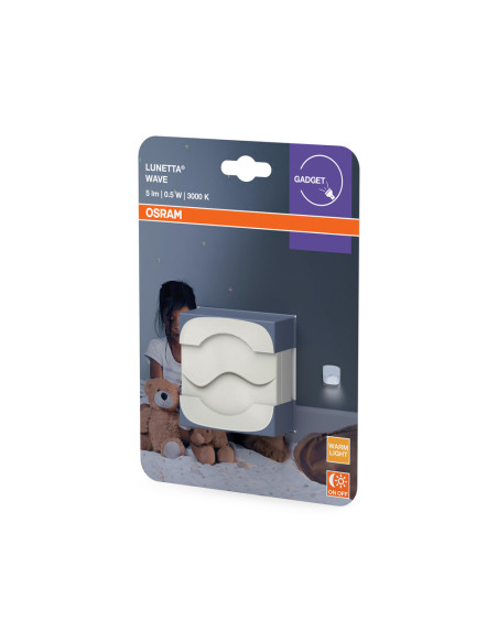 PRZENOŚNA LAMPKA NOCNA LED LUNETTA WAVE WHITE 0,5W Z CZUJNIKIEM 