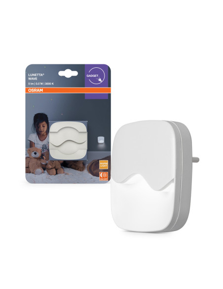 PRZENOŚNA LAMPKA NOCNA LED LUNETTA WAVE WHITE 0,5W Z CZUJNIKIEM 