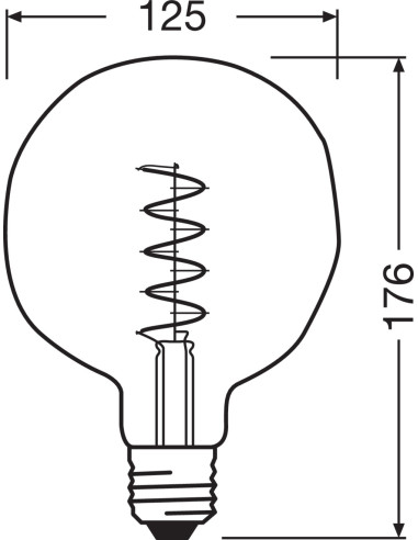 ŻARÓWKA LED 1906 VINTAGE LED GLOBE ET124 DIM 18 4,5W/816 GREEN 180LM FIL 