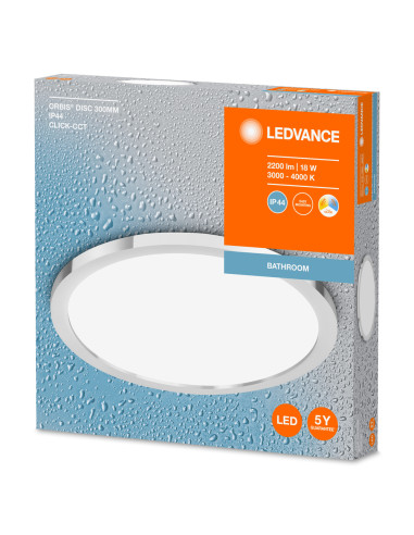 PLAFON ŁAZIENKOWY LED LED BATHROOM CEILING 300MM 18W CLICK-CCT IP44 CHROME 