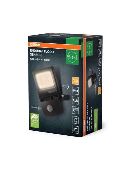NAŚWIETLACZ ENDURA FLOOD SENSOR 10W 3000K ciepła biała 1050LM PCR DG 
