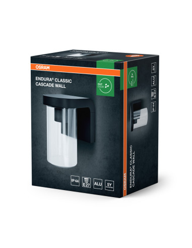 KINKIET ZEWNĘTRZNY ENDURA CLASSIC CASCADE WALL E27 CLEAR