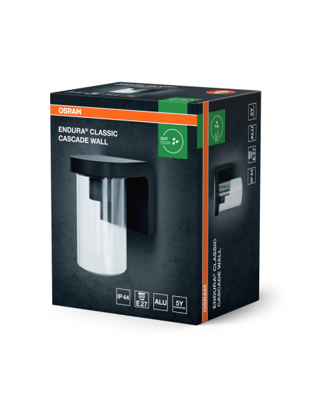 KINKIET ZEWNĘTRZNY ENDURA CLASSIC CASCADE WALL E27 CLEAR