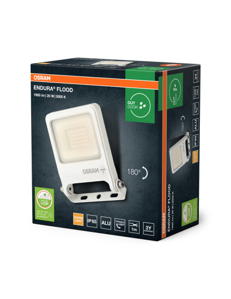 NAŚWIETLACZ ENDURA FLOOD 20W 3000K ciepła biała 1900LM PCR WT 
