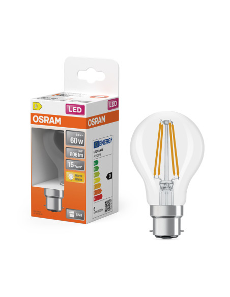 ŻARÓWKA LED STAR RF CLA60 5,9W 2700K ciepła biała 806LM 230V FIL B22D 
