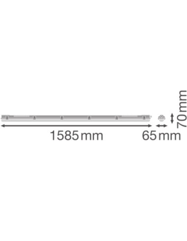 OPRAWA HERMETYCZNA DAMP PROOF 1500 1XLAMP HOUSING IP65  