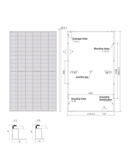 36 sztuk PANEL FOTOWOLTAICZNY PERC 460W M460P60LM-BF-F3-1,2M V CZARNA RAMA 12Y 