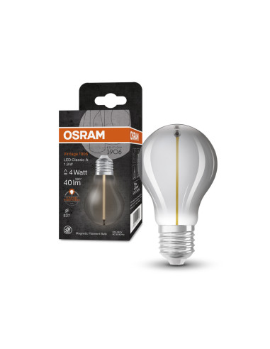 ŻARÓWKA LED 1906 VINTAGE LED MAGNETIC CLA4 FIL 1.8W 1800K 40LM SMOKE E27 
