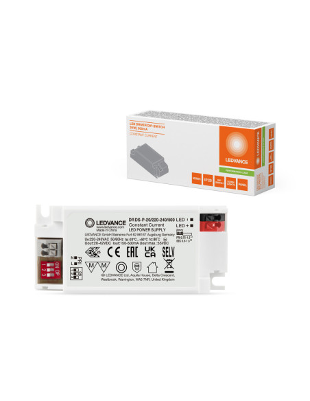ZASILACZ DR DS P 20/220-240/500 LED DRIVER STAŁOPRĄDOWY Z PRZEŁĄCZNIKIEM DIP 
