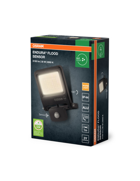 NAŚWIETLACZ ENDURA FLOOD SENSOR 30W 3000K ciepła biała 3150LM PCR DG 
