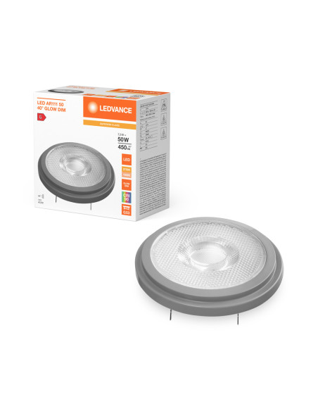ŻARÓWKA LED S SPOT AR111 GD 50 40° DIM 7,4W 2700K ciepła biała CRI90  G53 12V 450LM SUPERIOR CLASS 