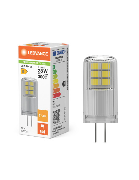 ŻARÓWKA LED P SPECIAL PIN28 CL 2,2W 2700K ciepła biała G4 12V 300LM 