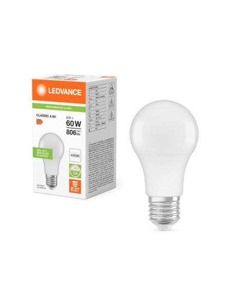 ŻARÓWKA LED V CLA60 FR 8W 4000K neutalna biała E27 806LM VALUE PLASTIC 