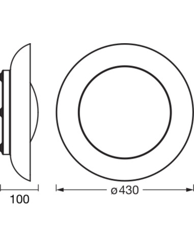 PLAFON LED ORBIS PLATE 430MM 35W 3000K ciepła biała CLICK DIM BLACK AND BLUE 