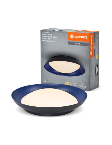 PLAFON LED ORBIS PLATE 430MM 35W 3000K ciepła biała CLICK DIM BLACK AND BLUE 