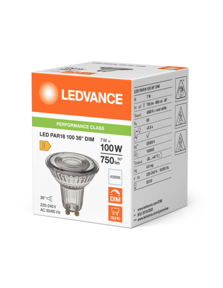 ŻARÓWKA LED P SPOT PAR16 GL 100 36° DIM 8W 4000K neutralna biała GU10 750LM  