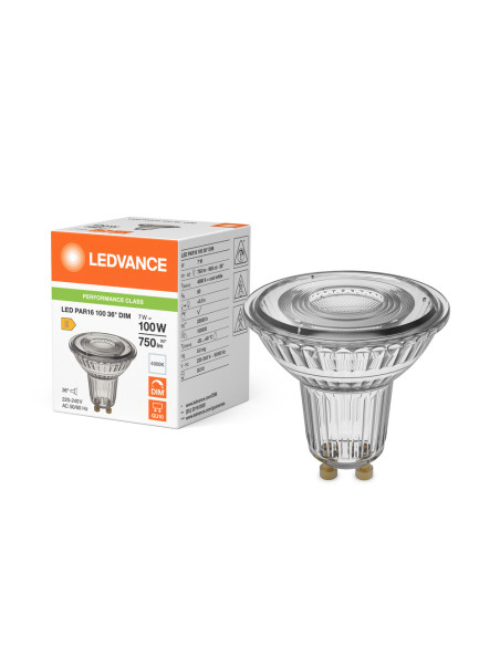 ŻARÓWKA LED P SPOT PAR16 GL 100 36° DIM 8W 4000K neutralna biała GU10 750LM  