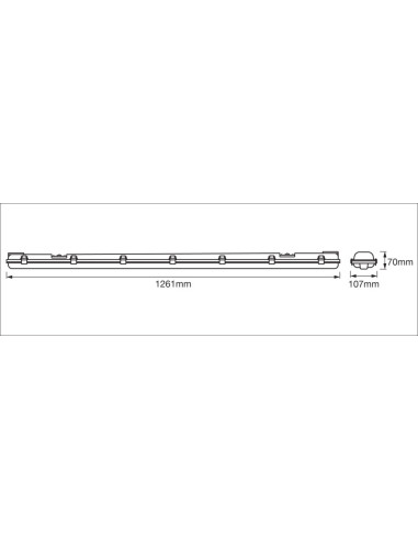 OPRAWA HERMETYCZNA SUBMARINE LED 1,2M 2X15W 4000K neutralna biała  3000LM OPRAWA ODPORNA NA WILGOĆ 