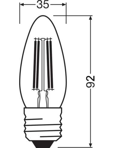 ŻARÓWKA LED STAR RF CLB40 3,4W 2700K ciepła biała E27 FIL 470LM 