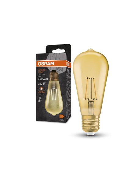 ŻARÓWKA LED 1906 VINTAGE LED EDISON GOLD ST64 2.5W/2400K 200LM E27 