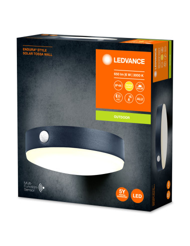 KINKIET ZEWNĘTRZNY SOLAR ENDURA STYLE TOSSA WALL SENSOR 6W 3000K 